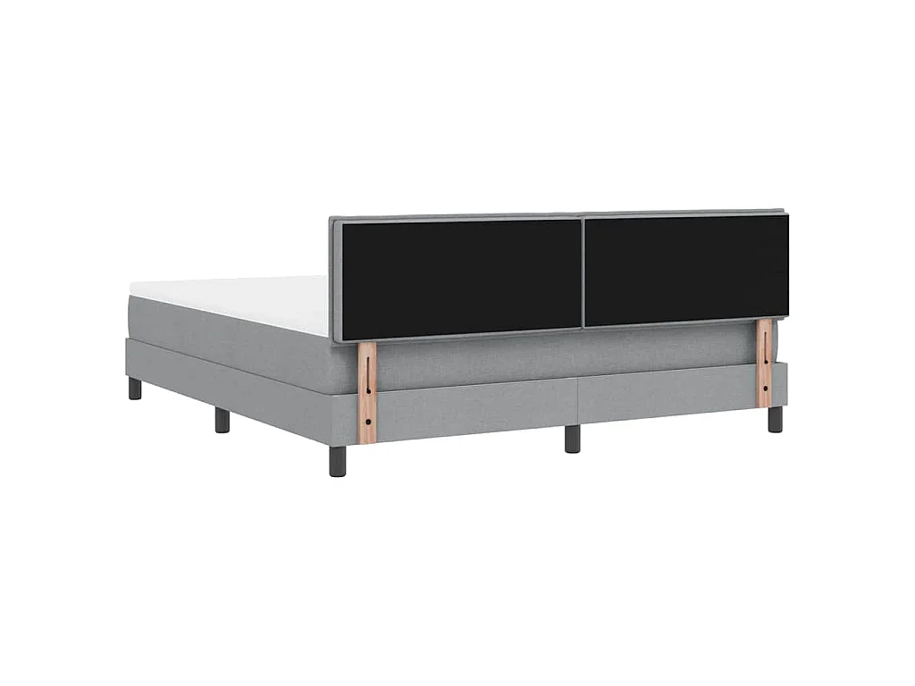 Boxspring bed met hoofdeinde Lichtgrijs 180 x 200 cm Stof