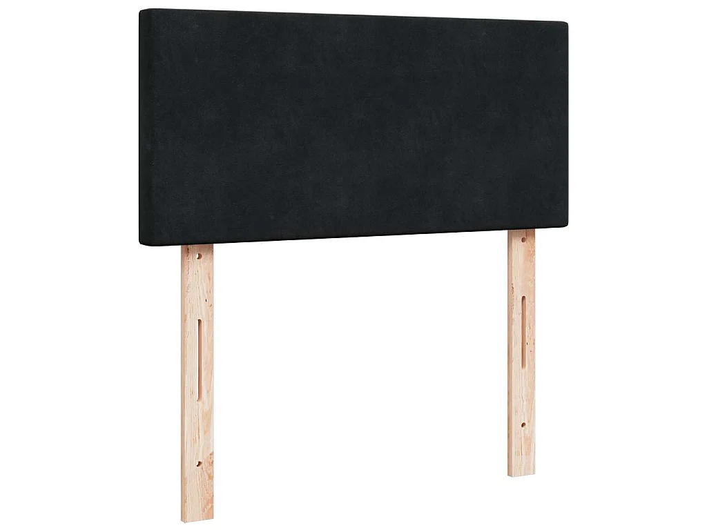 Estructura cama otomana colchón terciopelo negro 90x200 cm