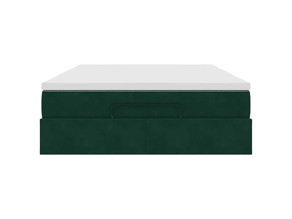 Estructura de cama otomana con colchón verde oscuro 140x200 cm