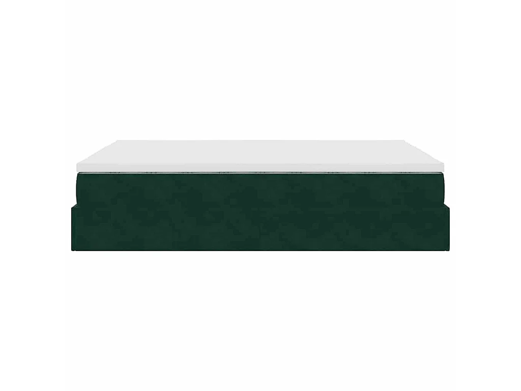 Estructura de cama otomana con colchón verde oscuro 140x200 cm