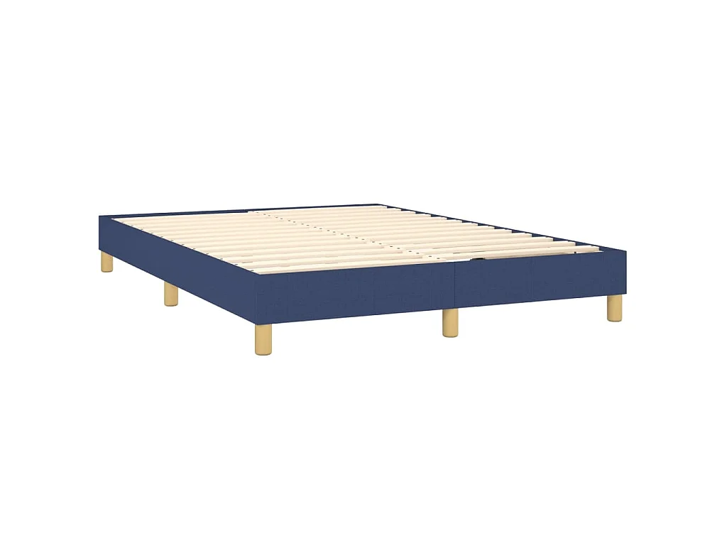 Boxspringbett mit Matratze Blau 140x190 cm Stoff