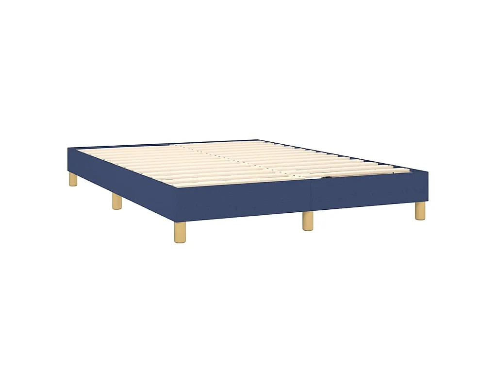 Sommier à lattes de lit avec matelas Bleu 140x190 cm Tissu