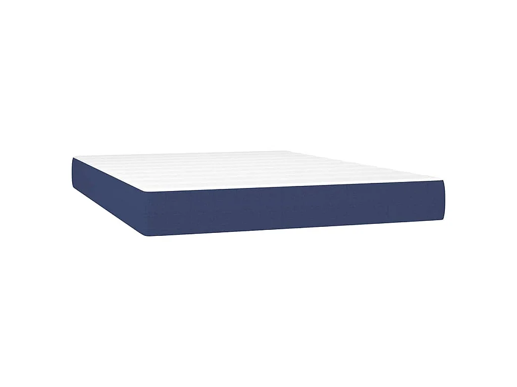 Sommier à lattes de lit avec matelas Bleu 140x190 cm Tissu