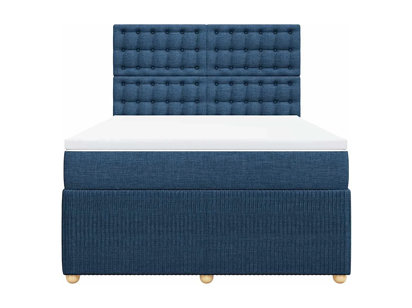 Sommier à lattes de lit avec matelas Bleu 140x190 cm Tissu