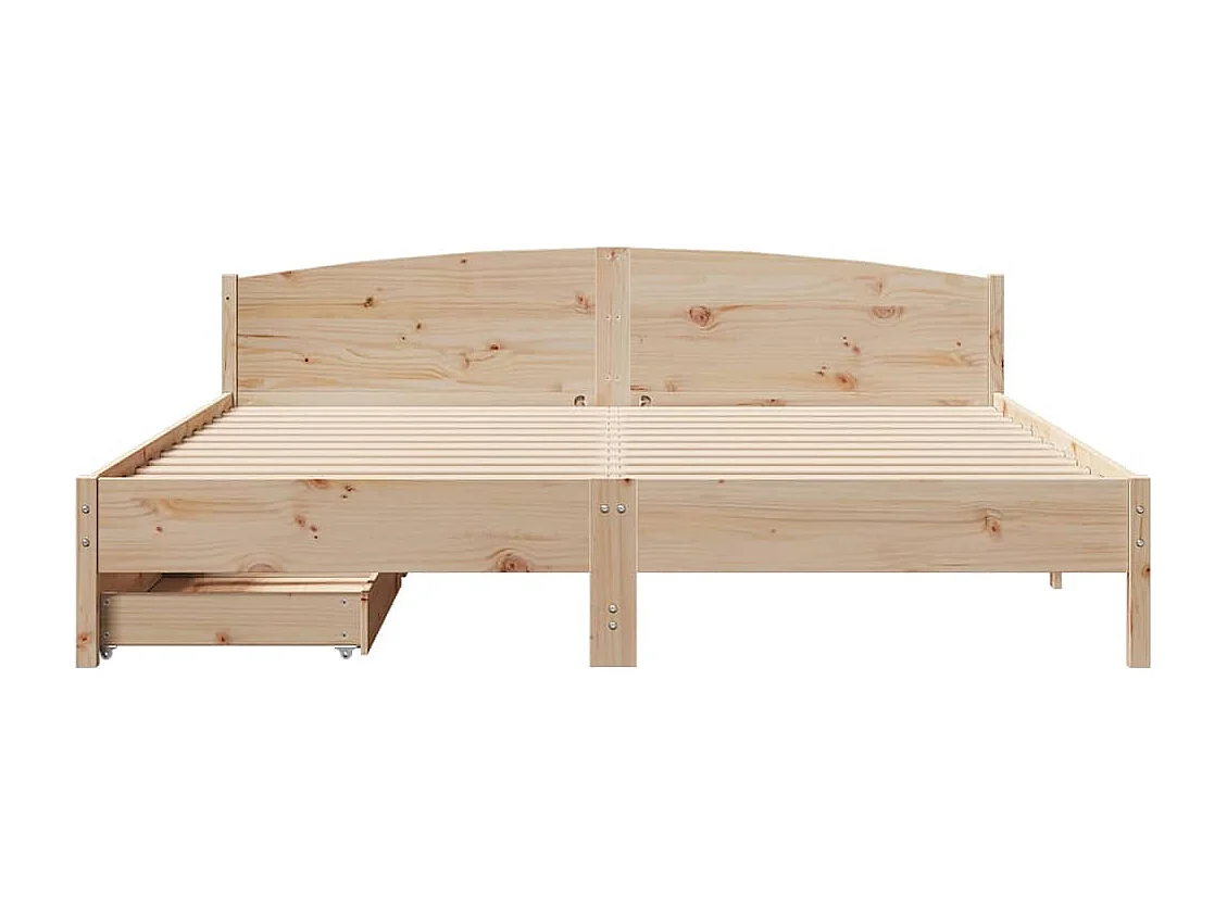 Letto senza Materasso 180x200 cm in Legno Massello di Pino