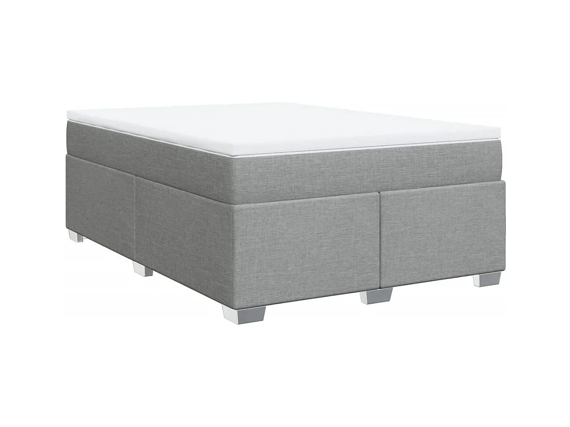 Sommier à lattes de lit avec matelas Gris clair 140x190cm Tissu