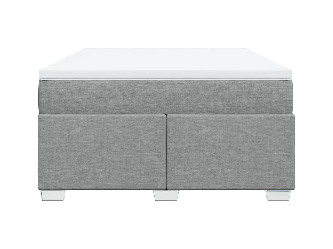 Sommier à lattes de lit avec matelas Gris clair 140x190cm Tissu