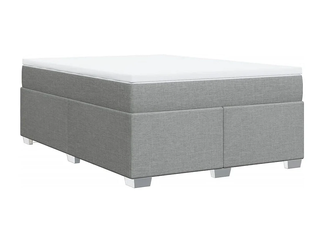 Sommier à lattes de lit avec matelas Gris clair 140x190cm Tissu