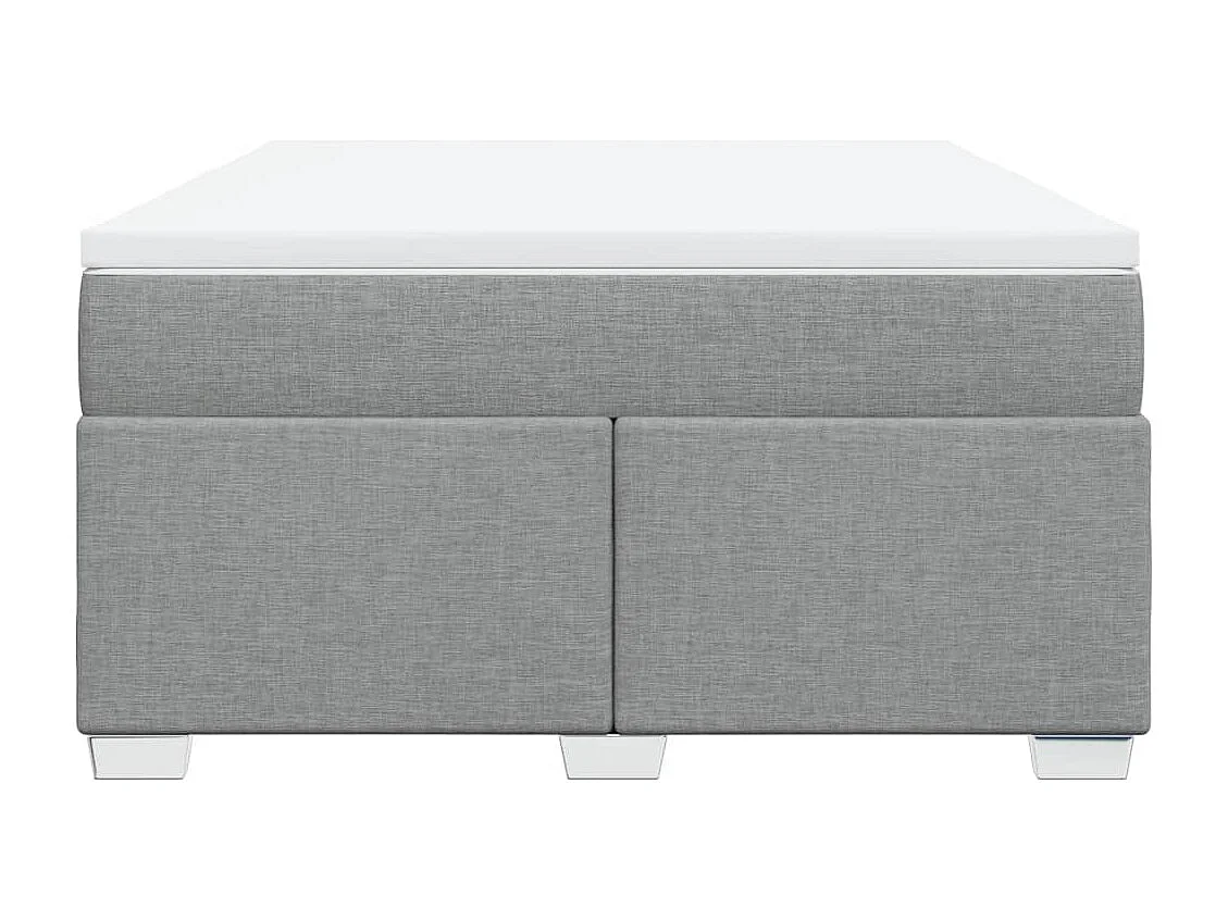 Boxspringbett mit Matratze Hellgrau 140x190 cm Stoff