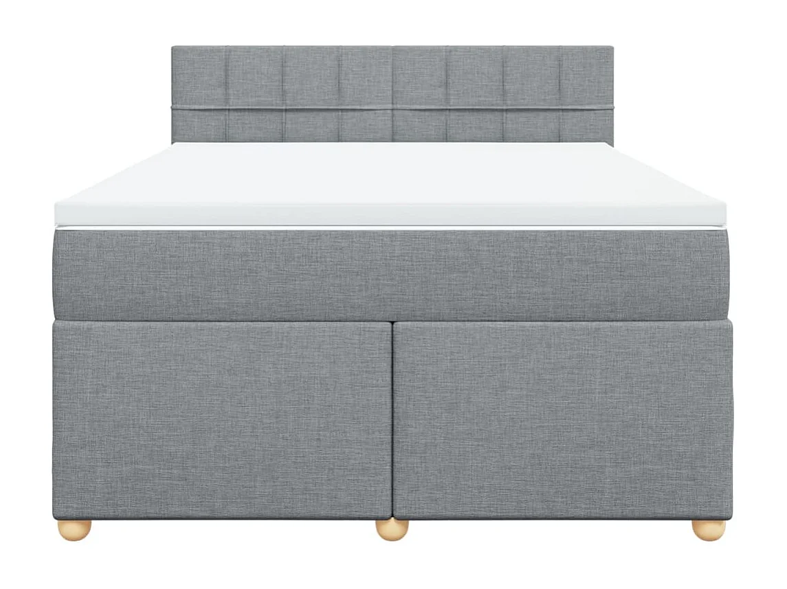 Sommier à lattes de lit avec matelas Gris clair 160x200cm Tissu