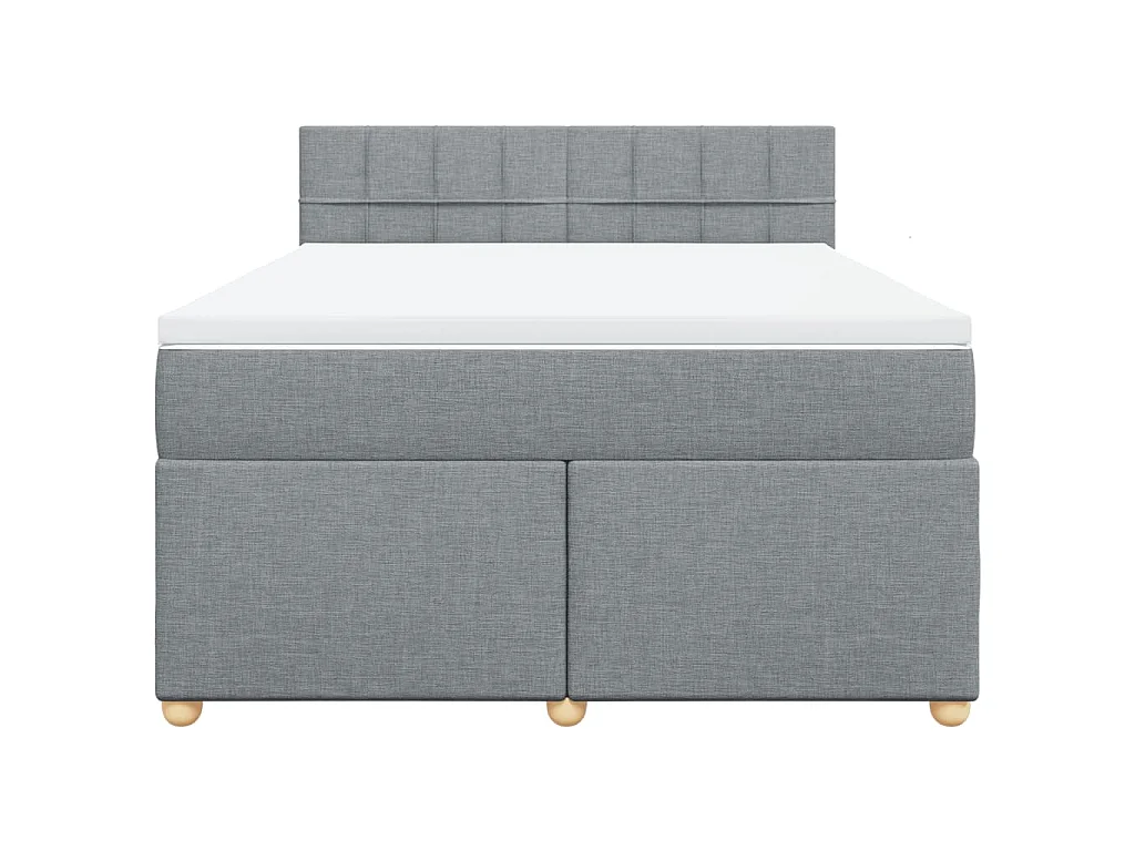 Boxspring met matras stof lichtgrijs 160x200 cm
