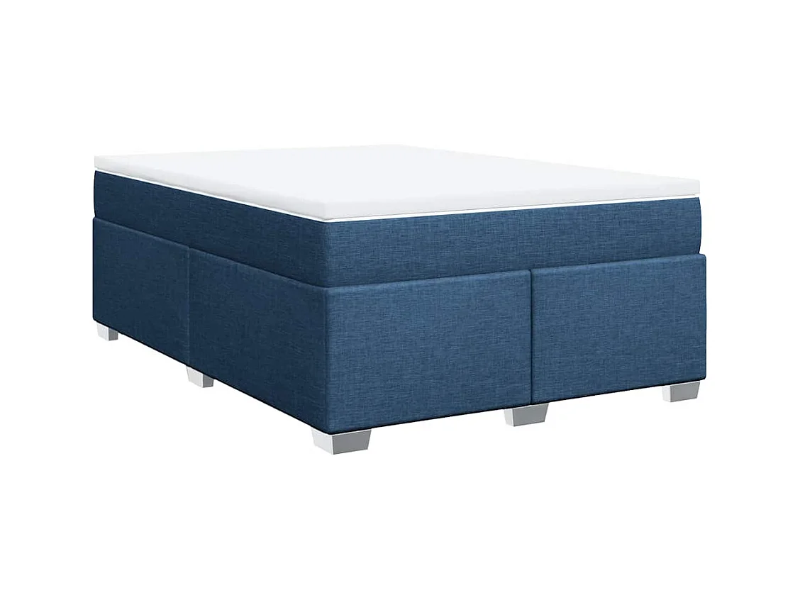 Sommier à lattes de lit avec matelas Bleu 140x190 cm Tissu