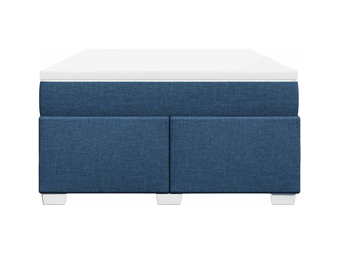 Sommier à lattes de lit avec matelas Bleu 140x190 cm Tissu