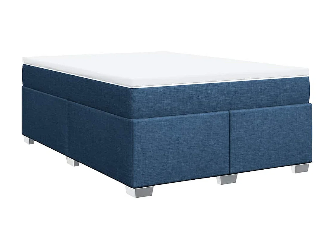 Sommier à lattes de lit avec matelas Bleu 140x190 cm Tissu