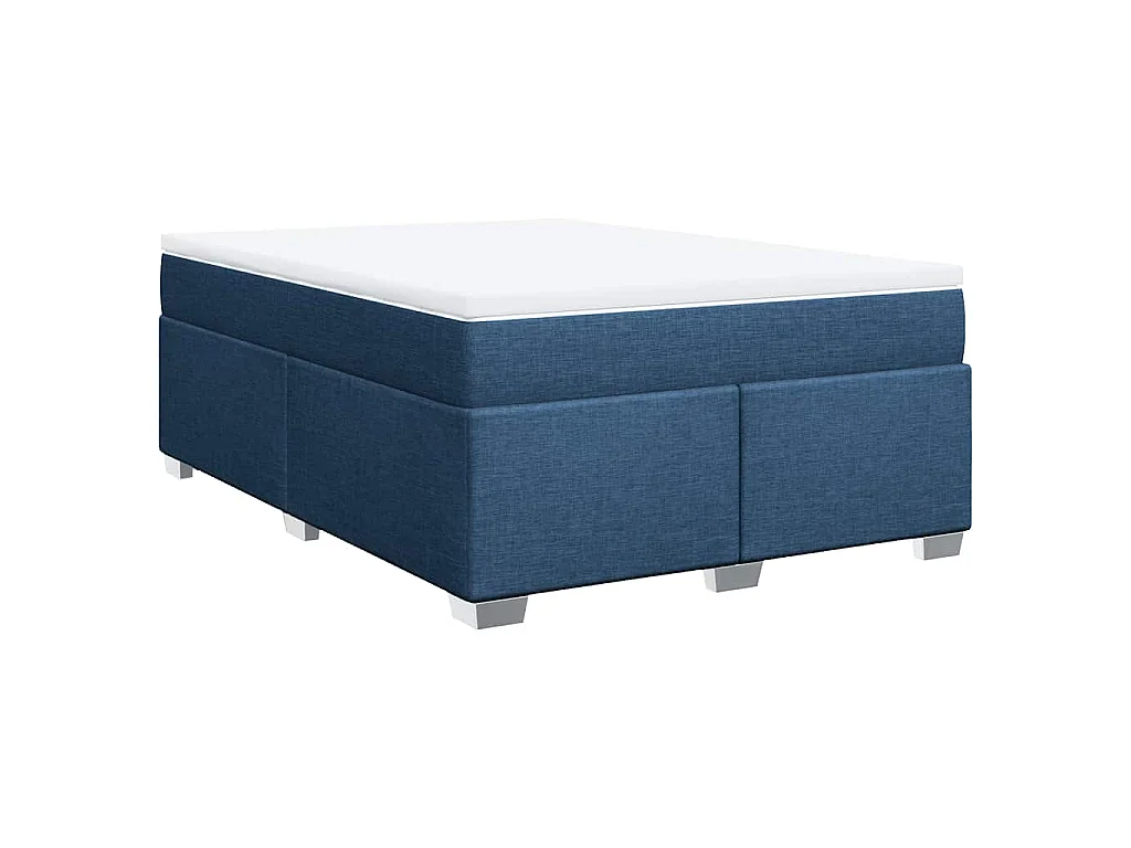 Boxspring met matras stof blauw 140x190 cm