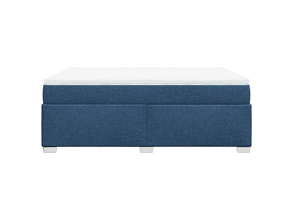 Boxspring met matras stof blauw 140x190 cm