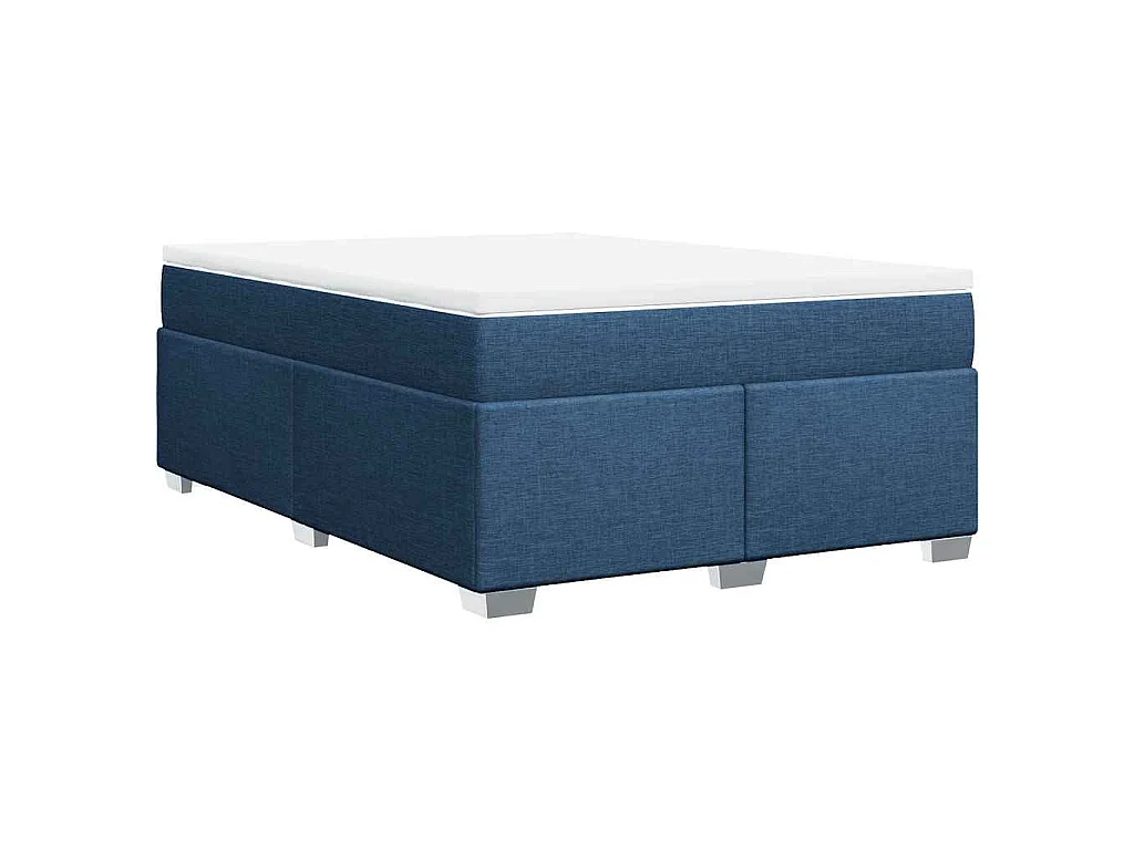 Boxspring met matras stof blauw 140x190 cm