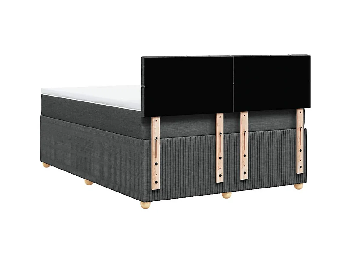 Sommier à lattes de lit avec matelas Gris foncé 140x190cm Tissu
