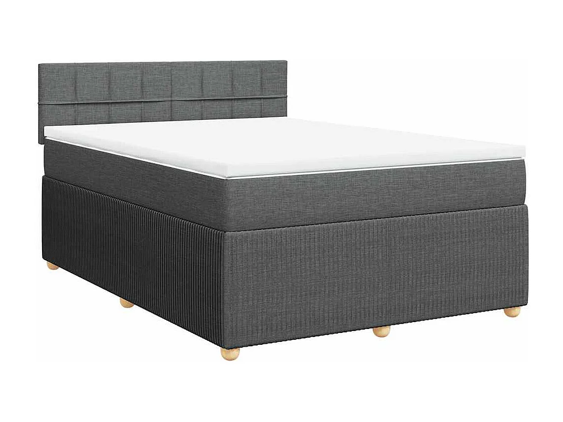 Boxspringbett mit Matratze Dunkelgrau 140x190 cm Stoff