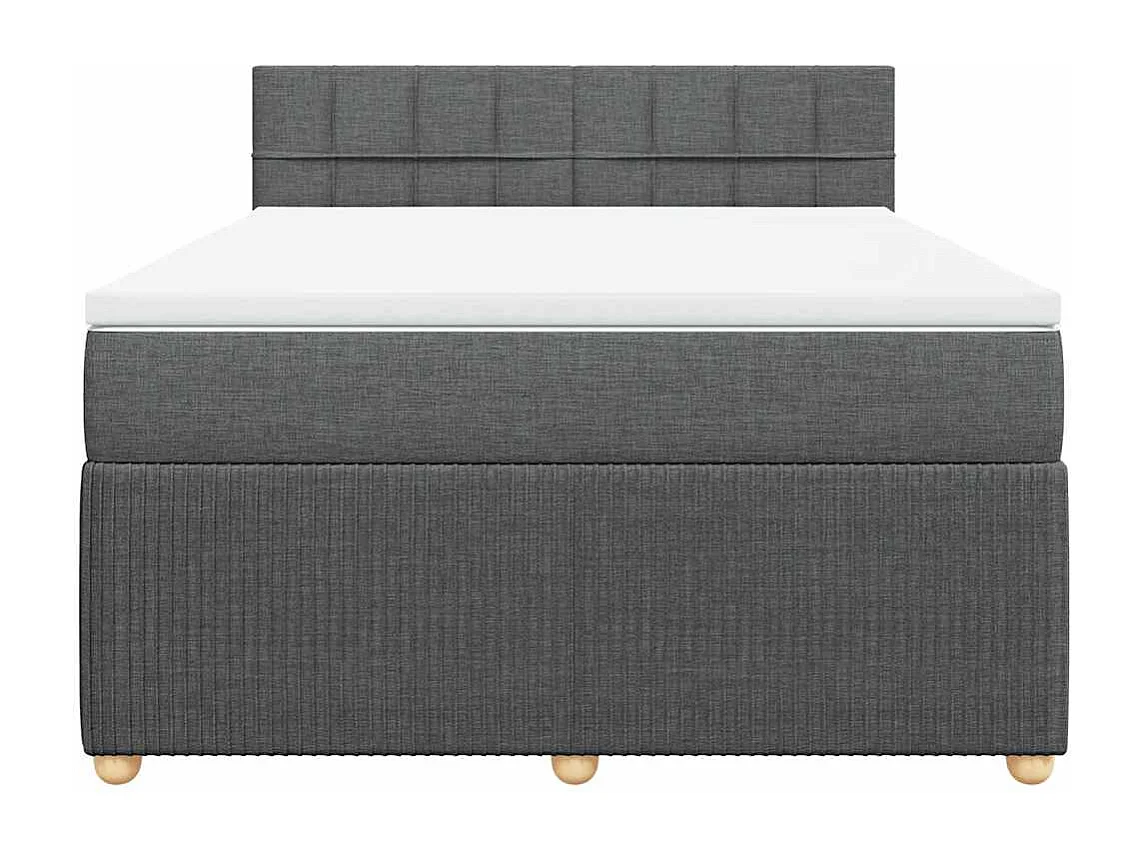 Boxspringbett mit Matratze Dunkelgrau 140x190 cm Stoff