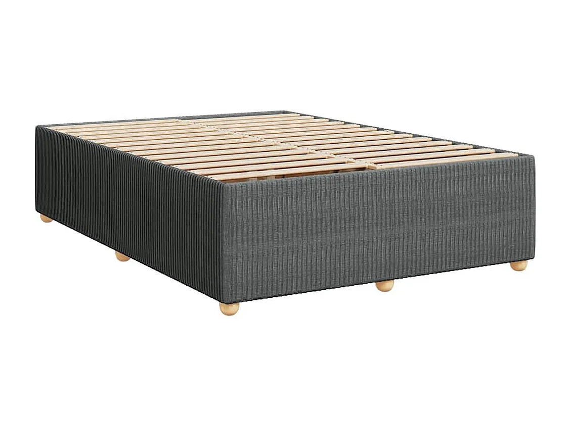 Boxspringbett mit Matratze Dunkelgrau 140x190 cm Stoff