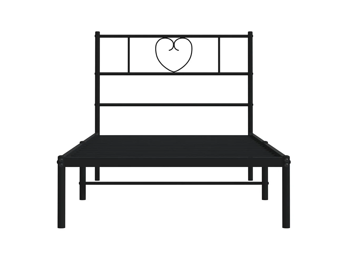 Bettgestell mit Kopfteil Metall Schwarz 90x200 cm