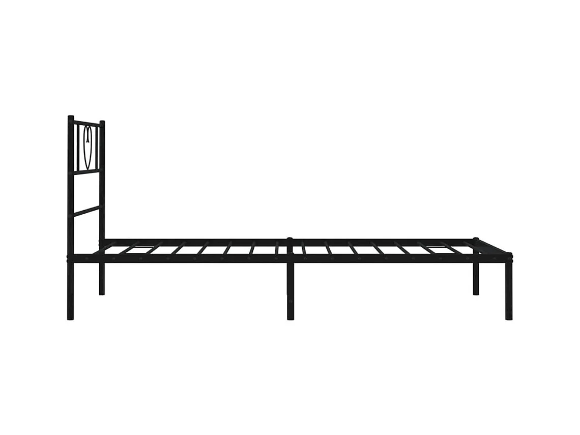 Bettgestell mit Kopfteil Metall Schwarz 90x200 cm