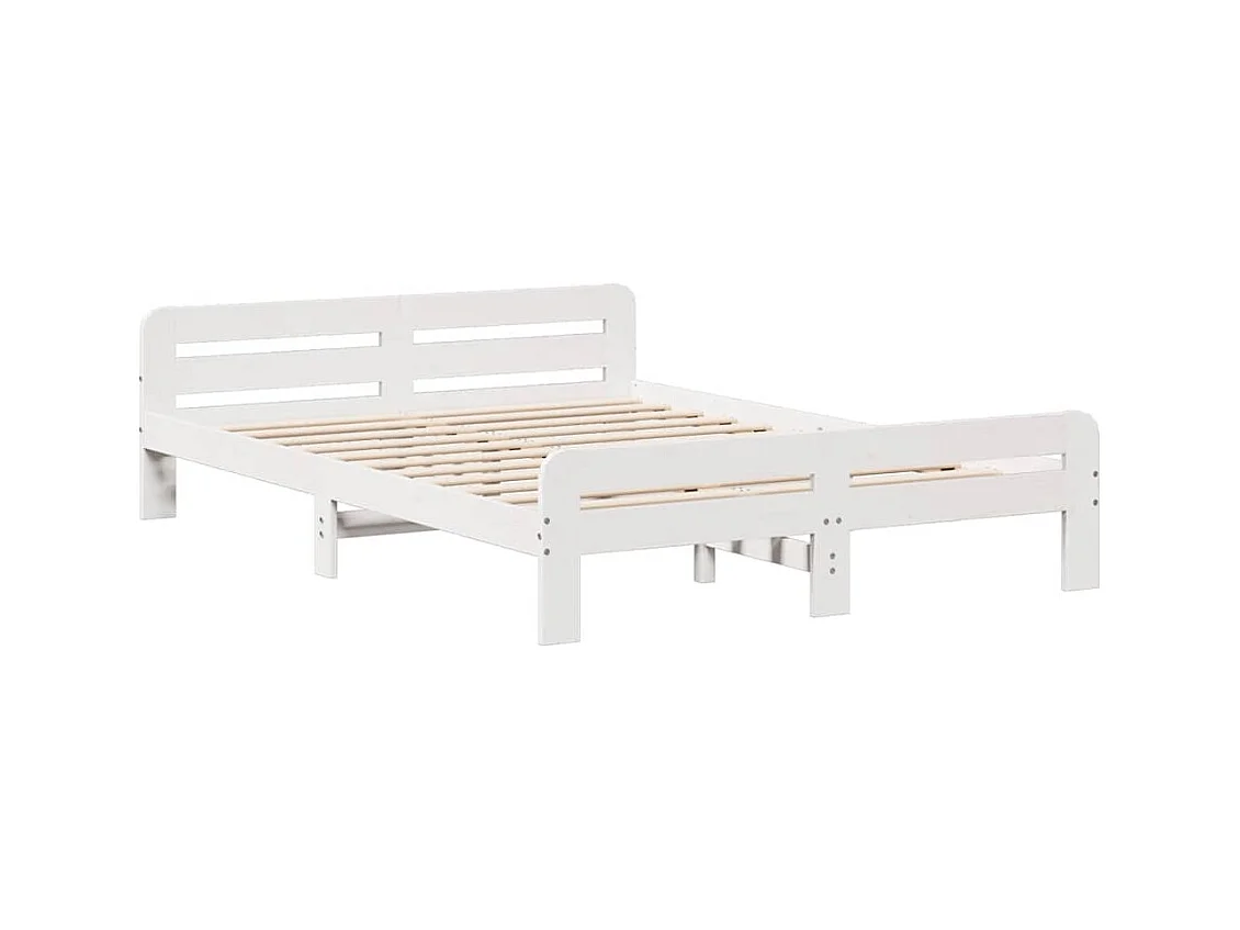 Cadre de lit sans matelas blanc 140x190 cm bois de pin massif