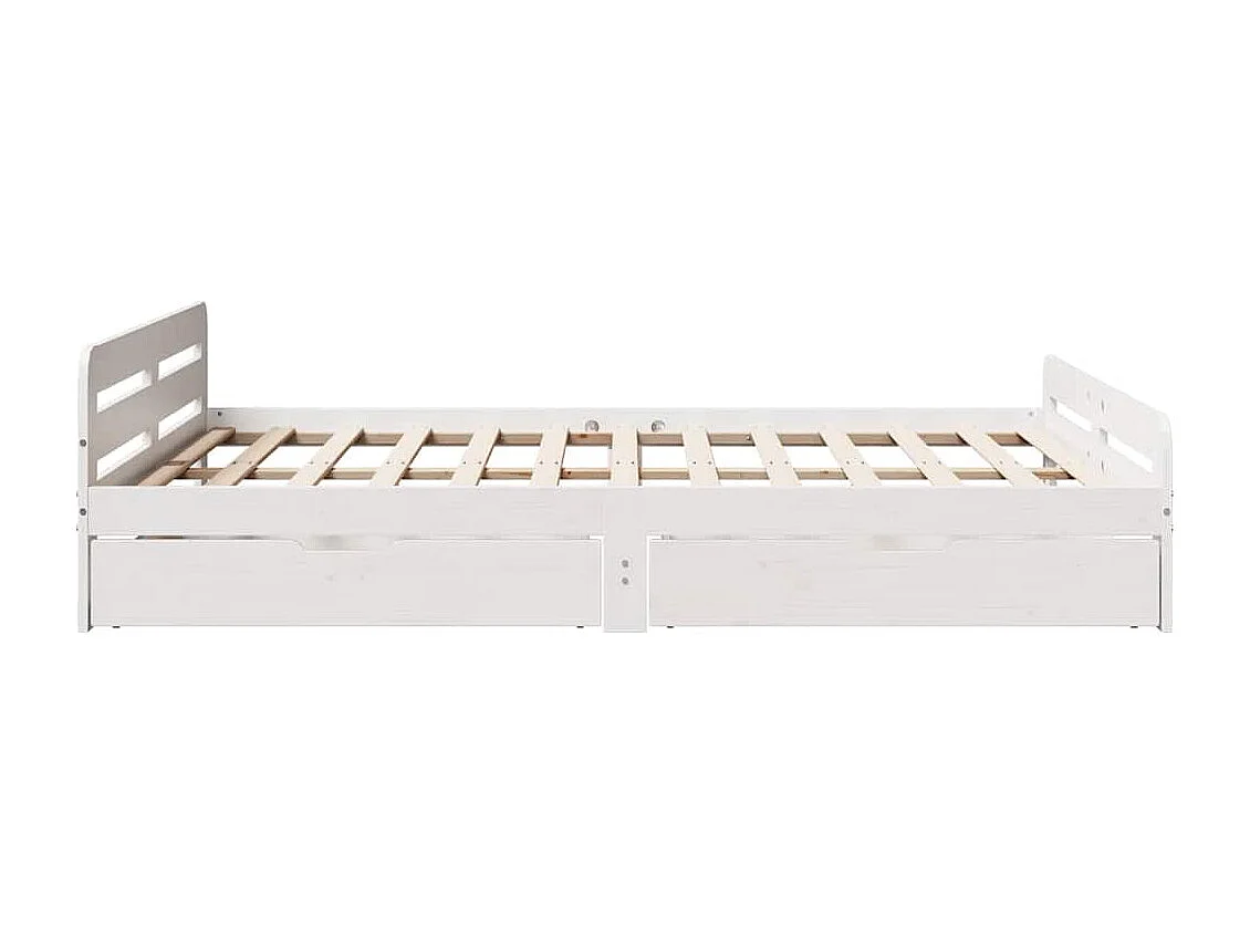 Cadre de lit sans matelas blanc 140x190 cm bois de pin massif