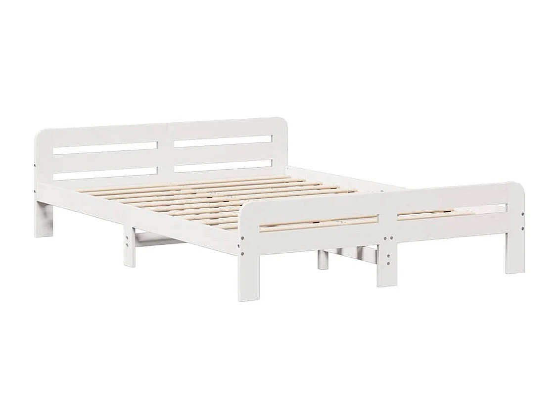 Letto senza Materasso Bianco 140x190 cm Legno Massello di Pino