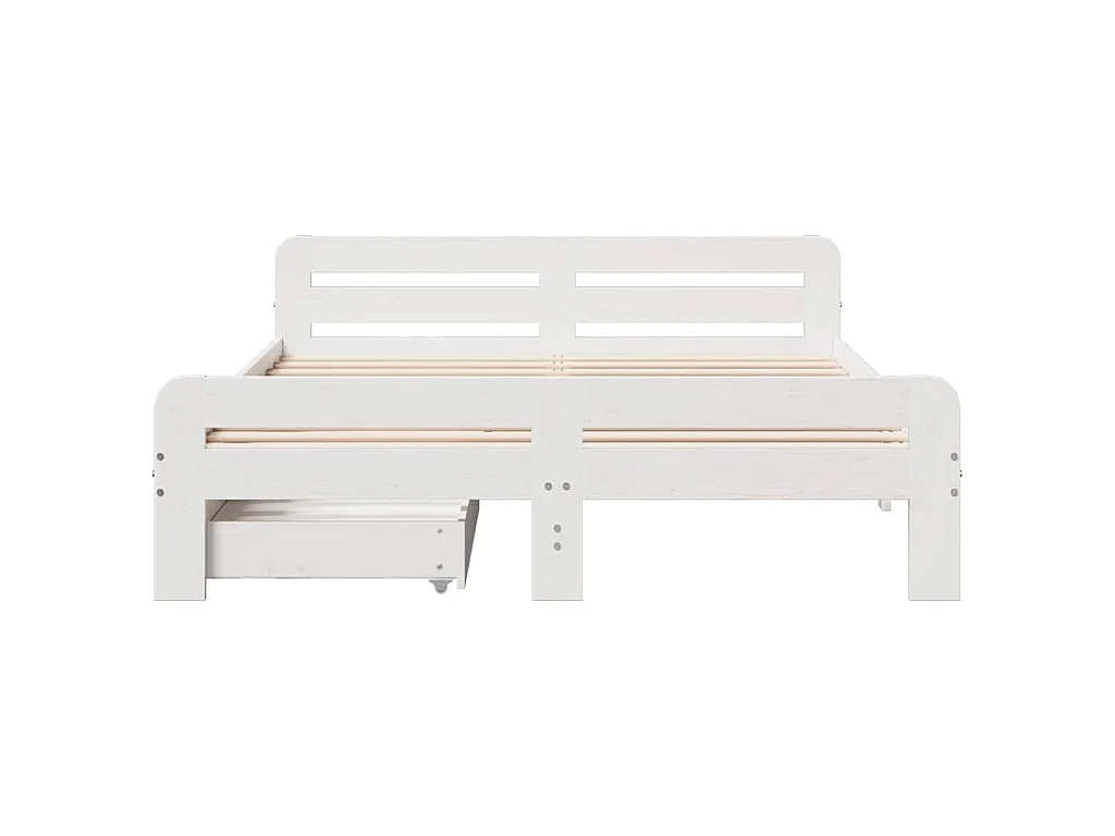 Letto senza Materasso Bianco 140x190 cm Legno Massello di Pino