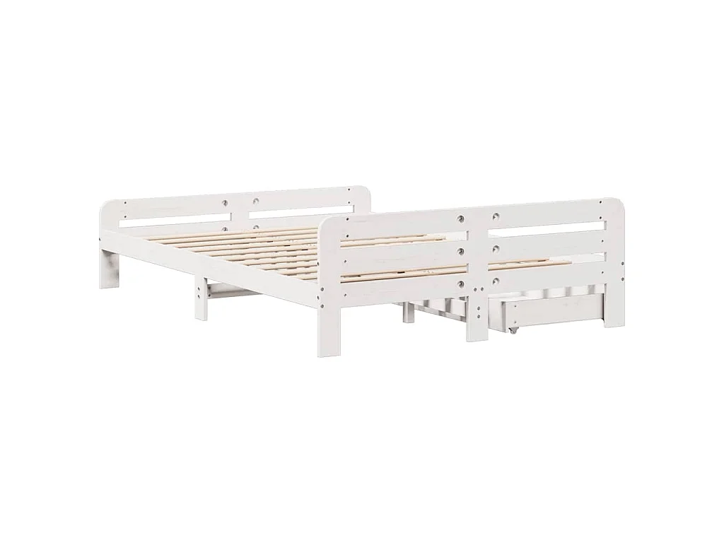 Letto senza Materasso Bianco 140x190 cm Legno Massello di Pino