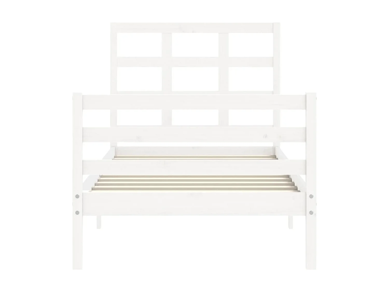 Cadre de lit sans matelas blanc 90x200 cm bois massif