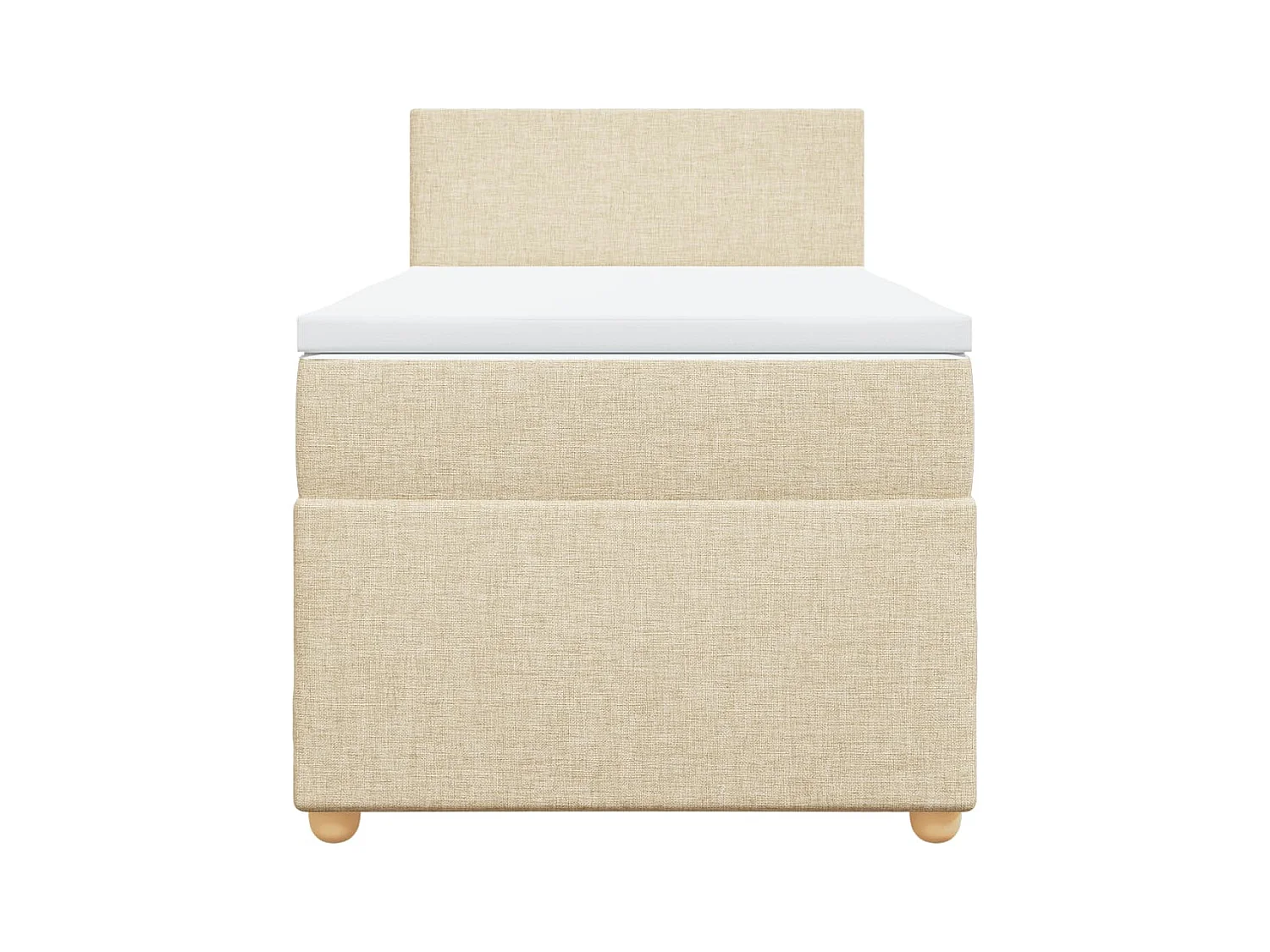 Sommier à lattes de lit avec matelas Crème 100x200 cm Tissu