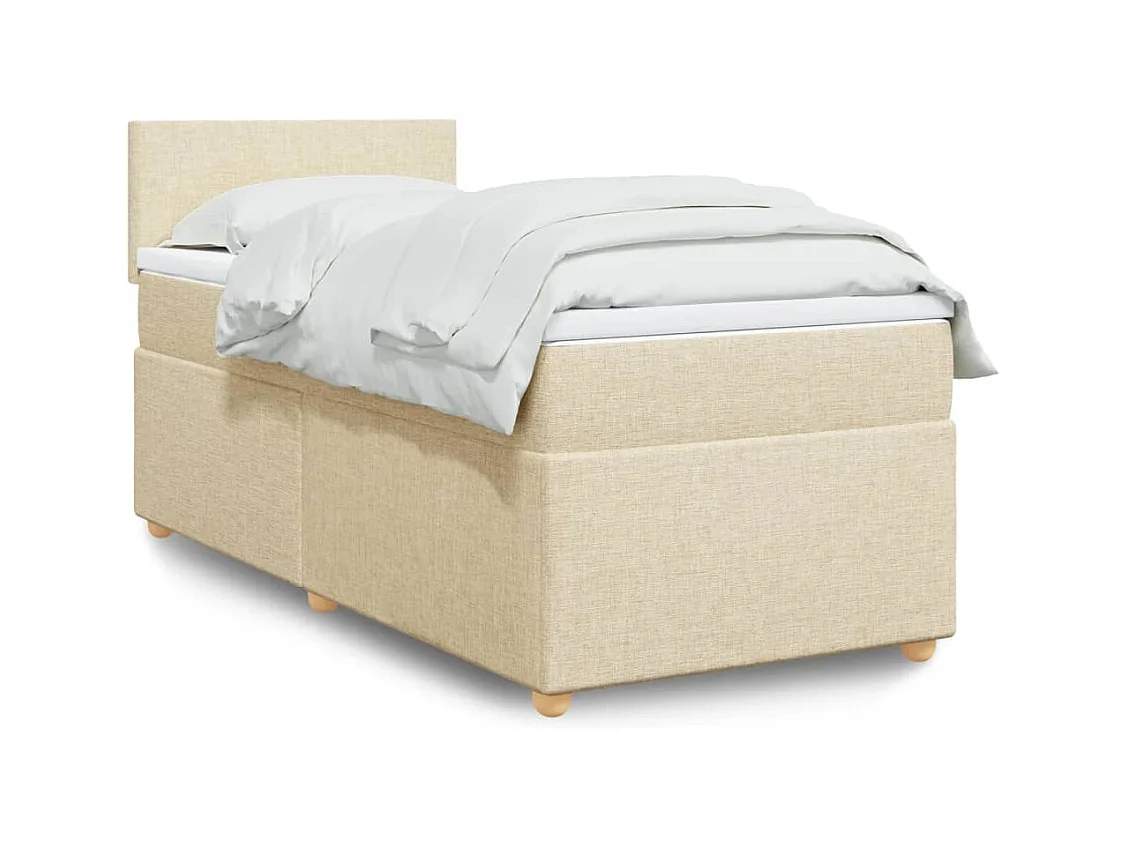 Giroletto a Molle con Materasso Crema 100x200 cm in Tessuto