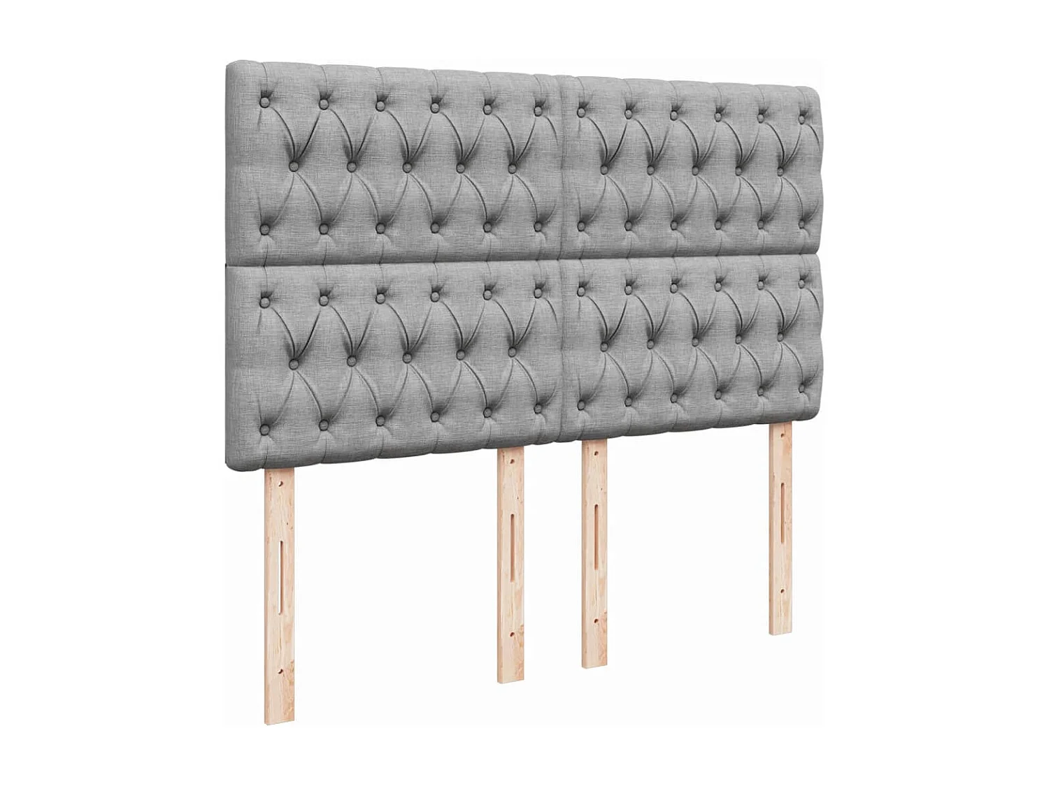 Cama box spring con colchón tela gris claro 140x200 cm