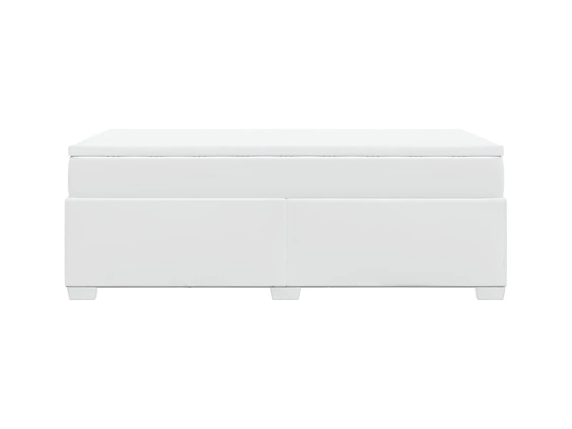 Sommier à lattes de lit avec matelas Blanc 90x200 cm Similicuir