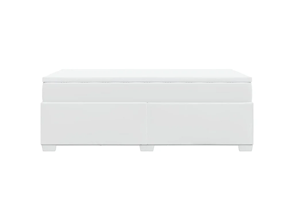 Boxspring met matras kunstleer wit 90x200 cm