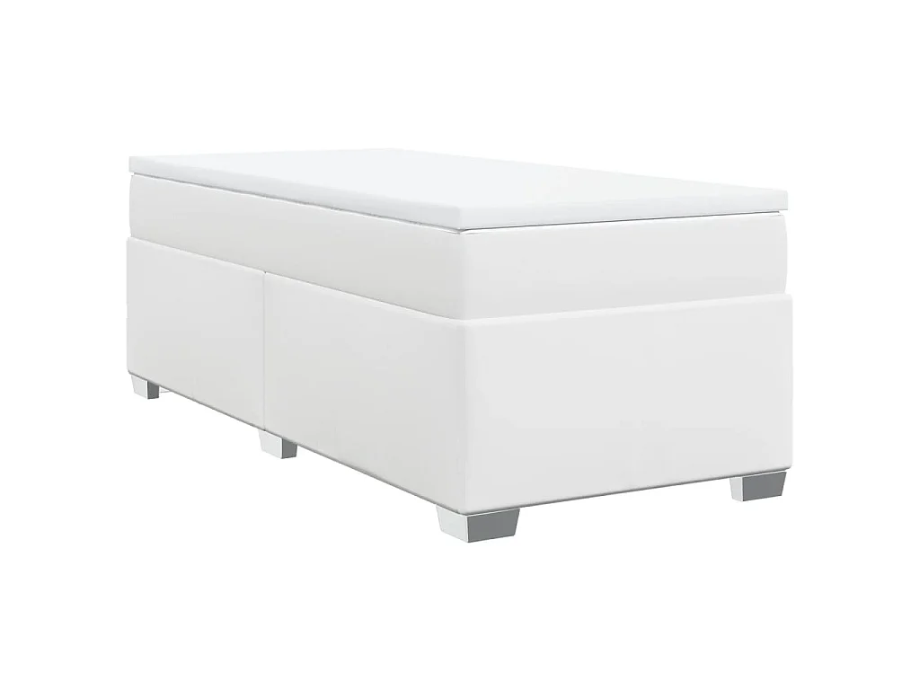 Boxspring met matras kunstleer wit 90x200 cm