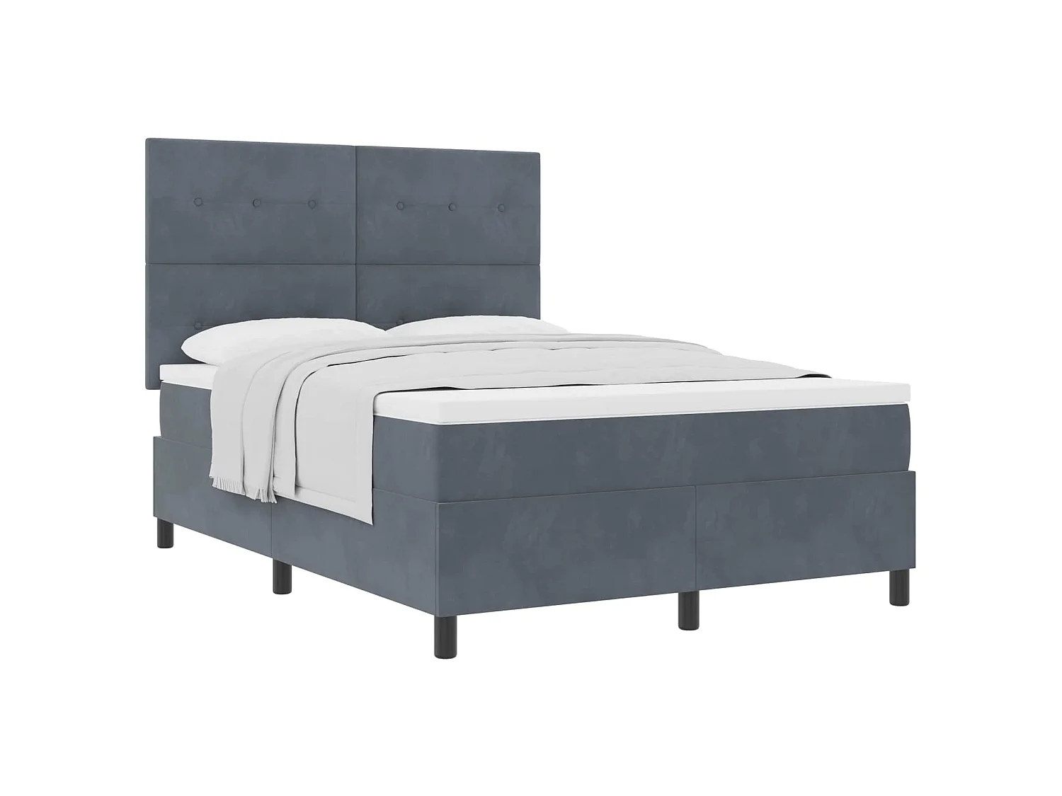 Boxspringbed met hoofdeinde Donkergrijs 160 x 200 cm Fluweel