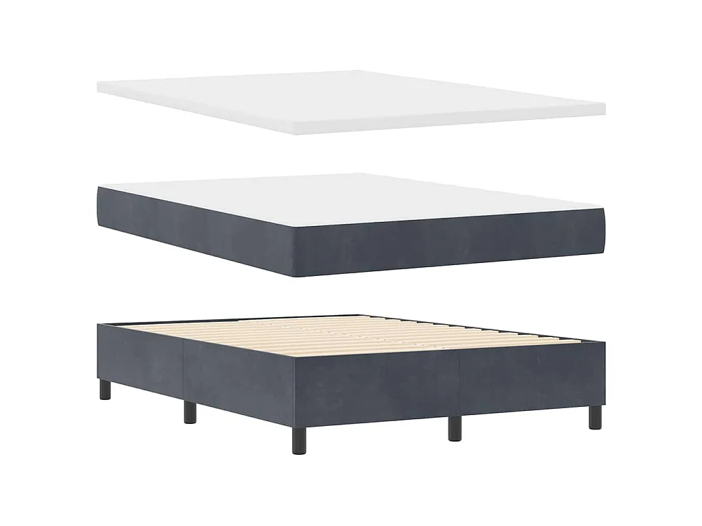 Boxspringbed met hoofdeinde Donkergrijs 160 x 200 cm Fluweel