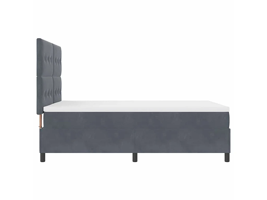 Boxspringbed met hoofdeinde Donkergrijs 160 x 200 cm Fluweel