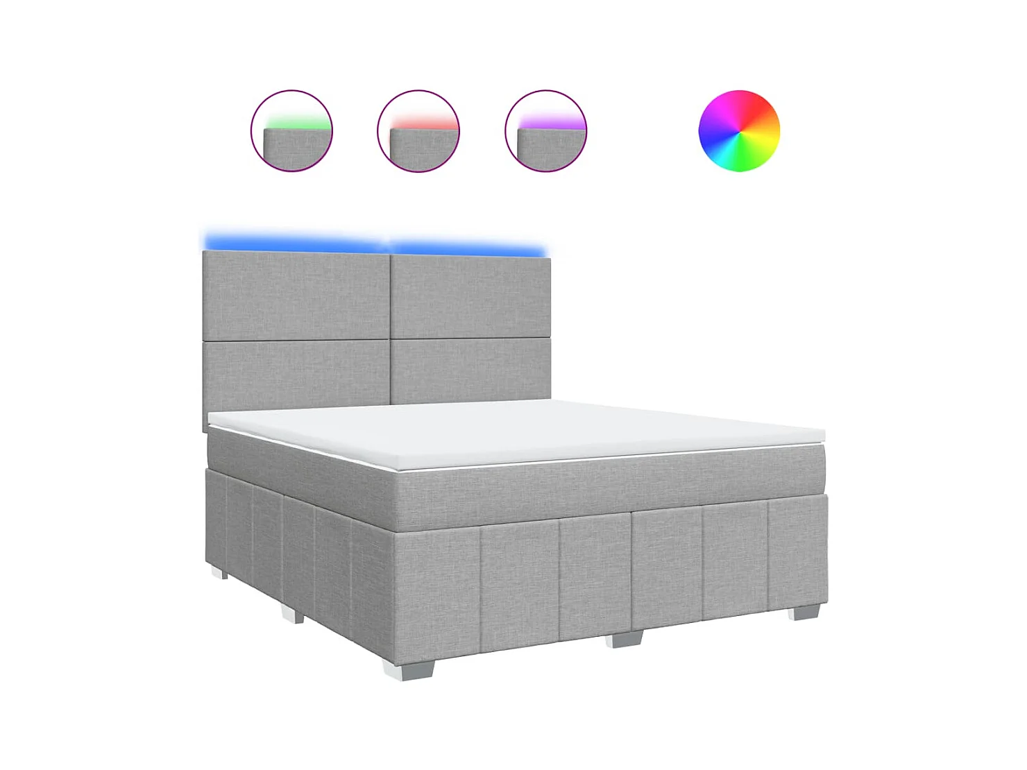 Boxspring met matras stof lichtgrijs 180x200 cm