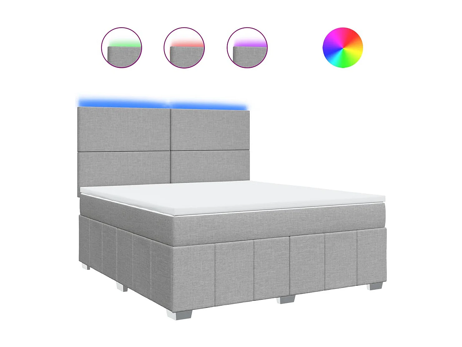 Boxspring met matras stof lichtgrijs 180x200 cm