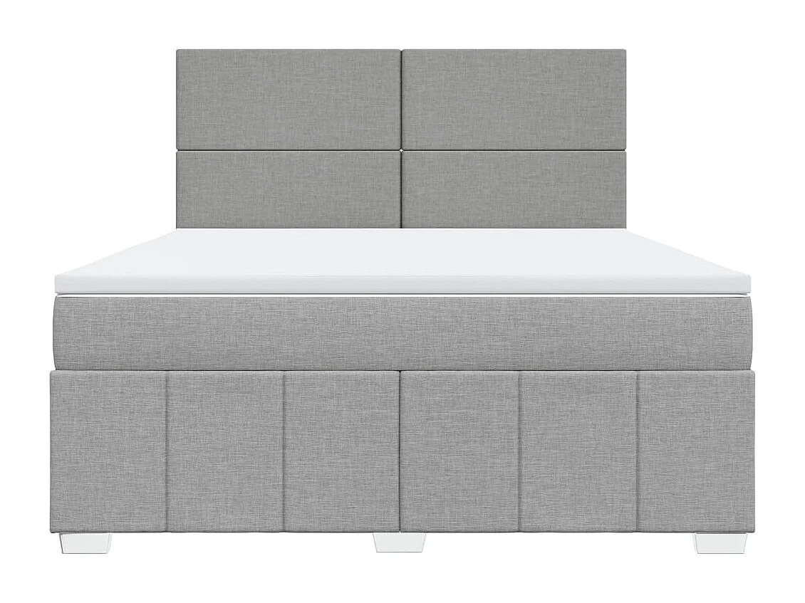 Boxspring met matras stof lichtgrijs 180x200 cm