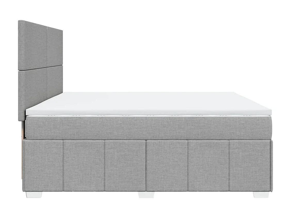Boxspring met matras stof lichtgrijs 180x200 cm