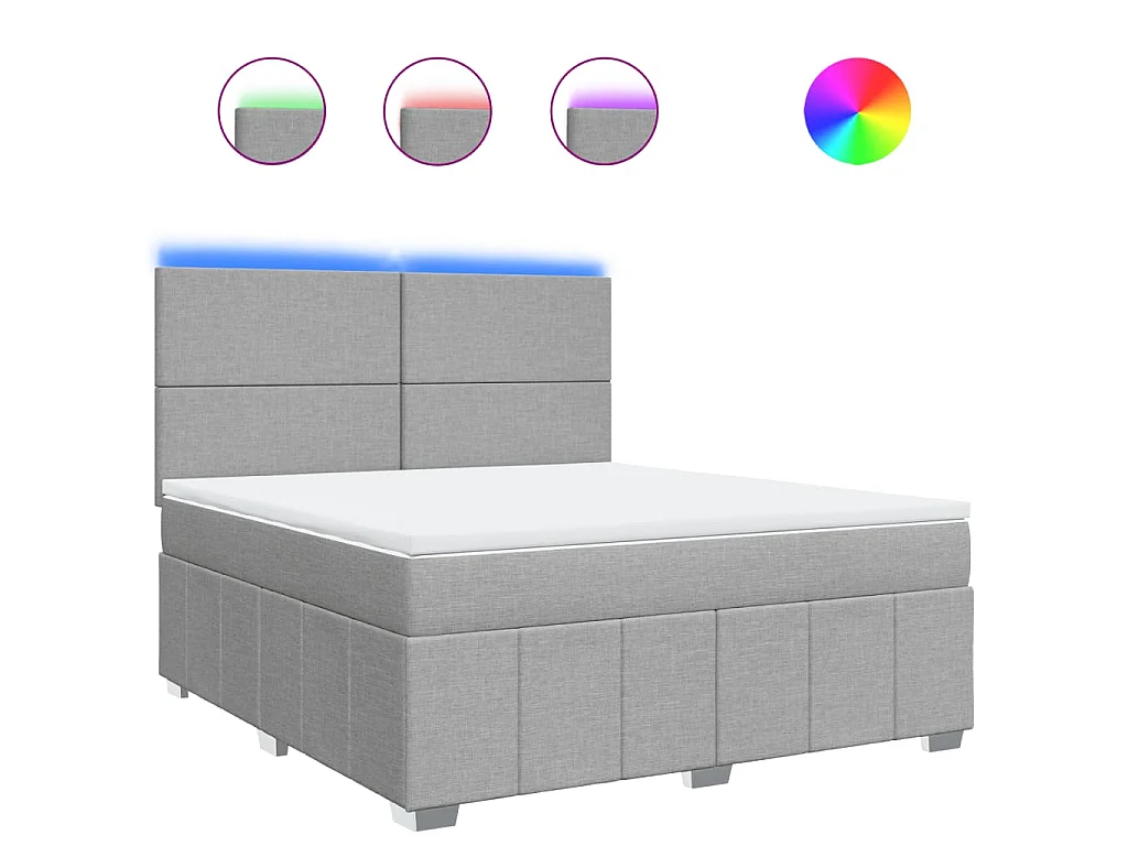 Boxspring met matras stof lichtgrijs 180x200 cm