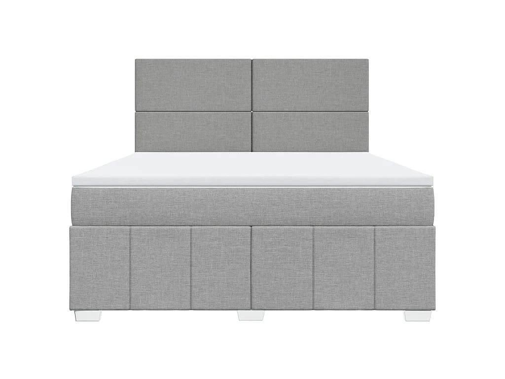 Boxspring met matras stof lichtgrijs 180x200 cm