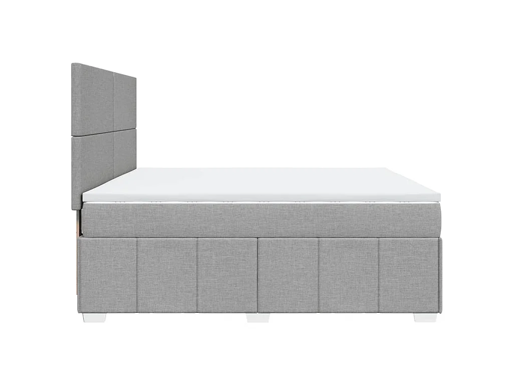 Boxspring met matras stof lichtgrijs 180x200 cm