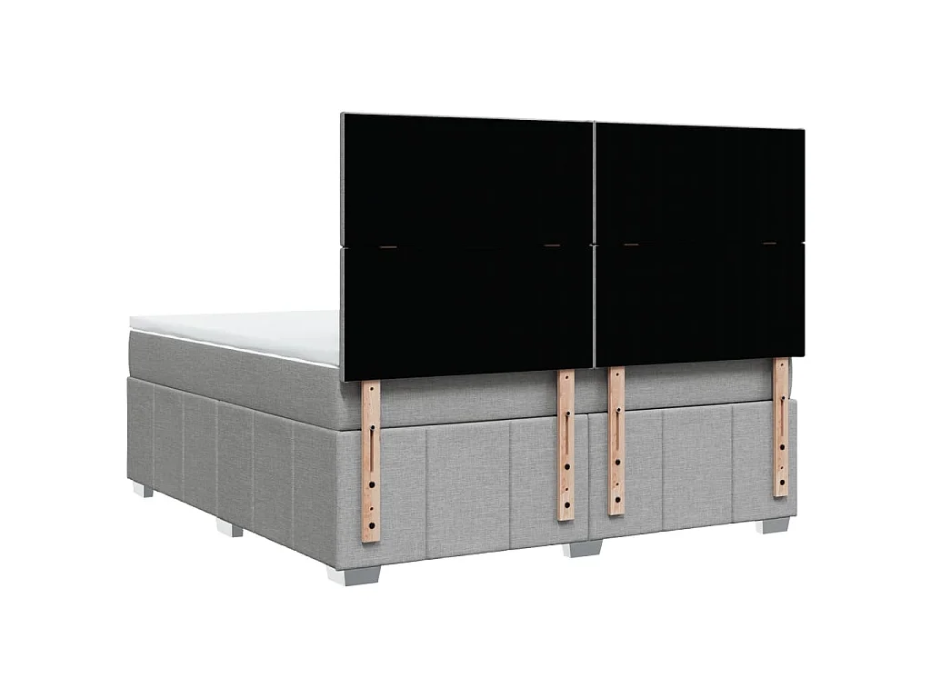 Boxspring met matras stof lichtgrijs 180x200 cm